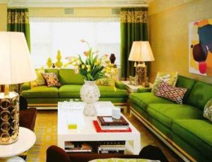  رنگ سبز در اتاق نشیمن