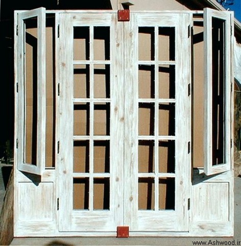 مدل انواع دکوراسیون چوبی پتینه شده به روش وایت واش و رنگ سفید بر روی چوب به سبک  روستیک