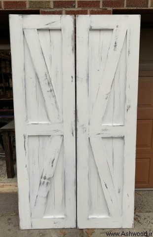 گالری تصاویر مدل انواع درب چوبی پتینه و رنگ سفید بر روی چوب روستیک 