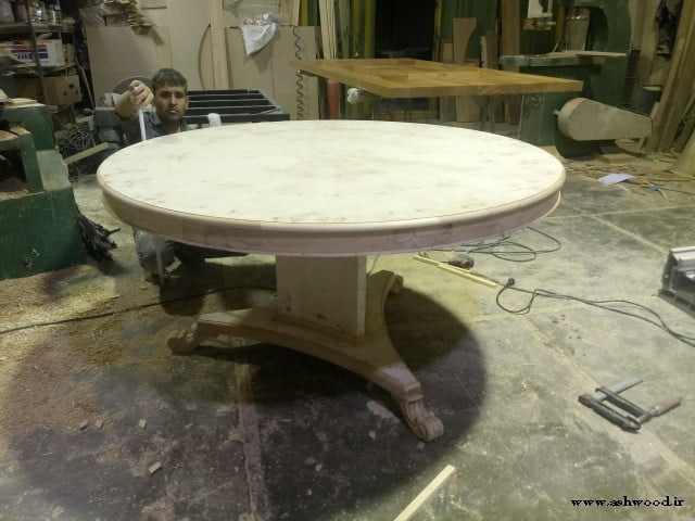 ساخت میز گرد چوبی