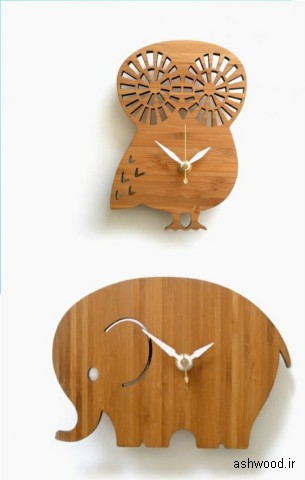 ساعت دیواری چوبی جالب , ایده و مدل ساعت در دکوراسیون چوبی