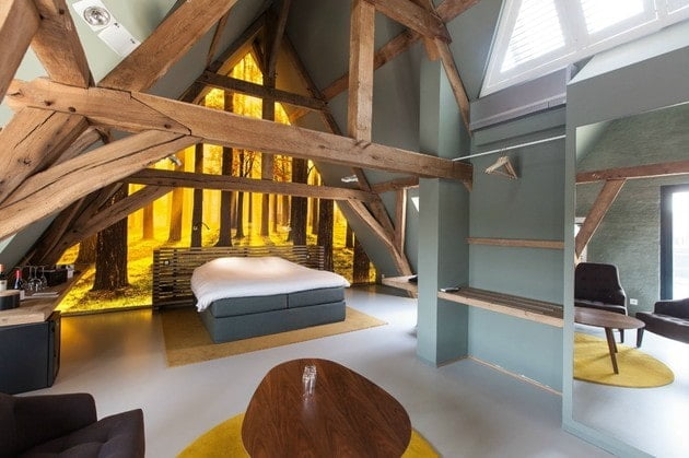 سقف چوبی اتاق خواب