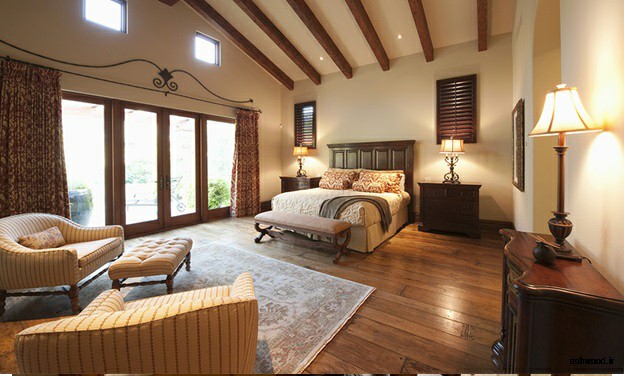 سقف کاذب چوبی برای اتاق خواب