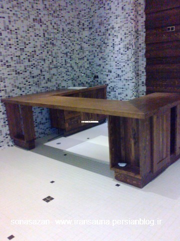 میز بار آشپزخانه محوطه استخر , میز تمام چوب کاج