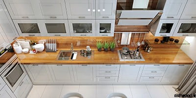 صفحه کابینت آشپزخانه , صفحه کانتر چوبی