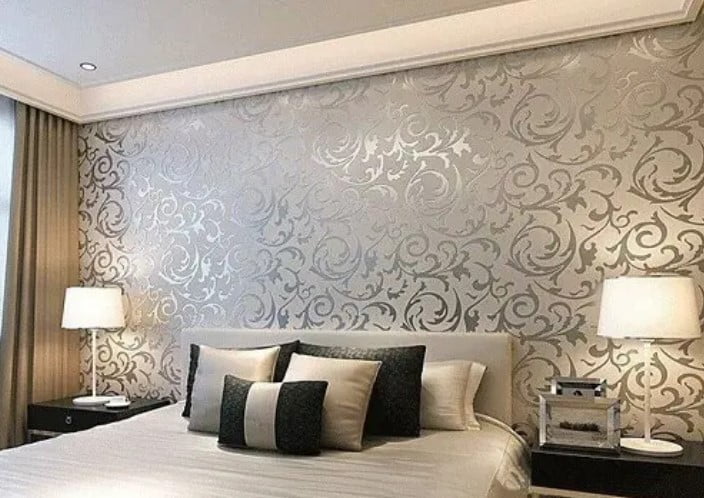 طراحی دیوار اتاق خواب با کاغذ دیواری