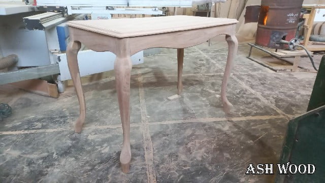ساخت میز تحریر چوب راش , پایه آهویی