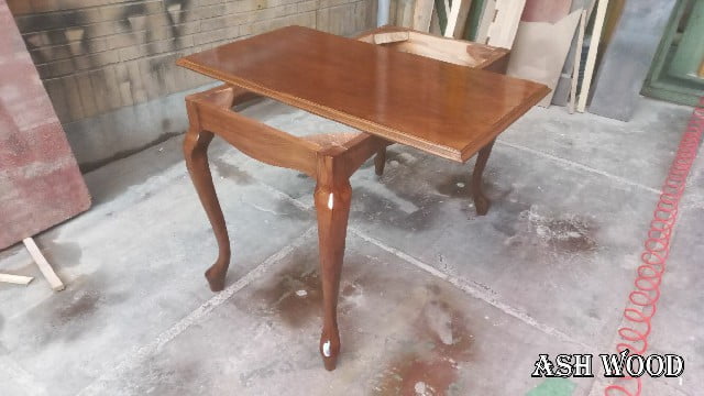 ساخت میز تحریر چوب راش , پایه آهویی