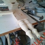 پایه های 7 × 7 سانتی متری , خراطی شده جهت تخت های سنتی چوبی