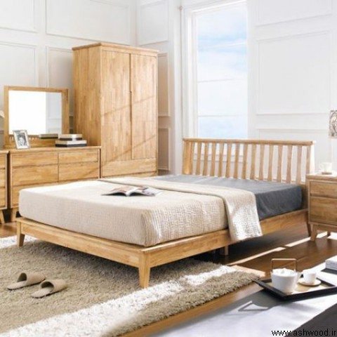 دکوراسیون اتاق خواب ساخته شده از فینگر جوینت رابروود