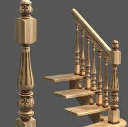 مدل نرده چوبی پله لاله واژگون + مزایای چوب راش برای پله
