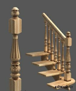 نرده چوبی پله سنتی و معاصر