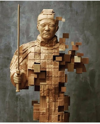 مجسمه چوبی پیکسلی 