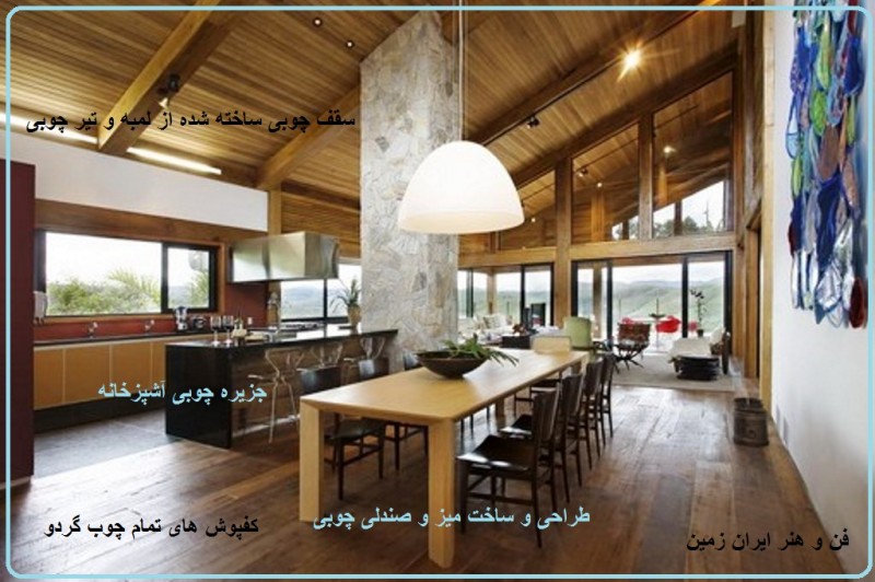 مدرن چوبی آشپزخانه کابینت خانه دکوراسیون - مبلمان طراحی ایده های Wood-House-Kitchen-Interior-Design-Ideas