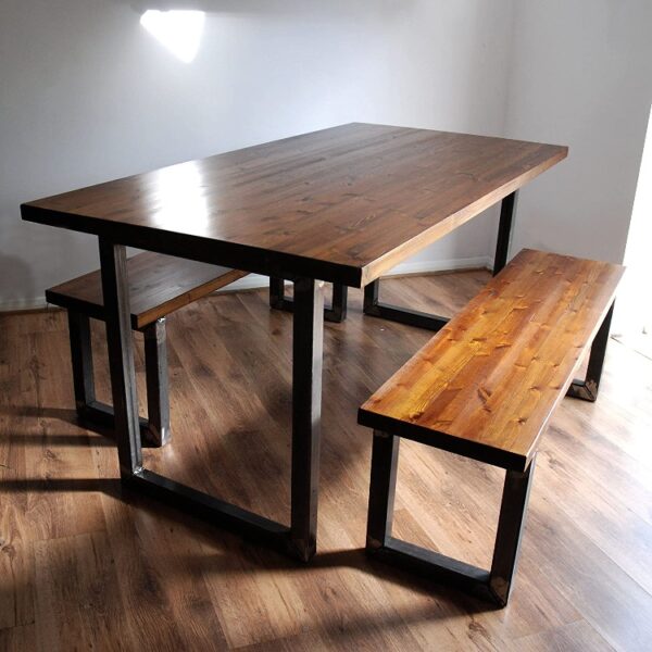 میز فلزی , میز فلزی با صفحه چوبی
