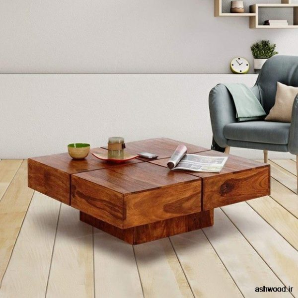طرح های جدید میز وسط چوبی مدرن
