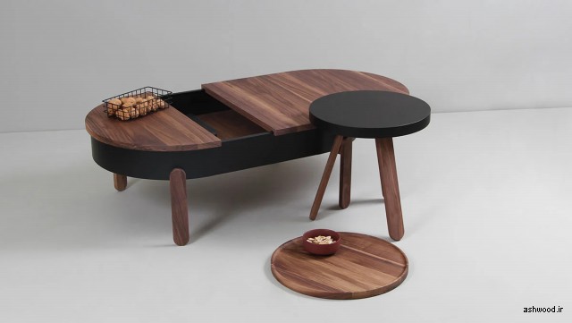 میز کنار مبل چوب بلوط , میز قهوه و چای