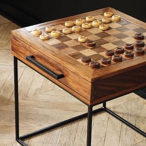 میز شطرنج چوب و عاج 