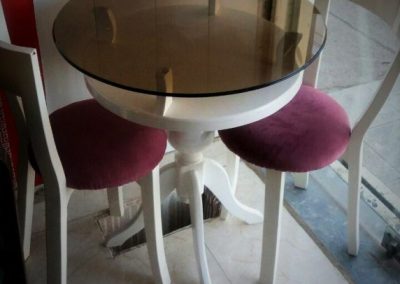 میز غذا خوری پایه گلدانی با صندلی پشت ساده کد 110 قیمت 730000 تومان