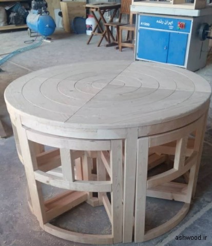 سازنده انواع میز گرد چوبی