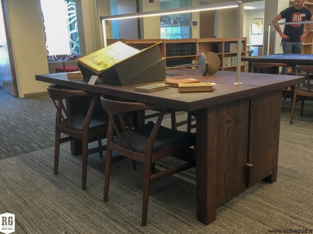 میز کار , میز تحریر چوبی , میز کتابخانه دار 