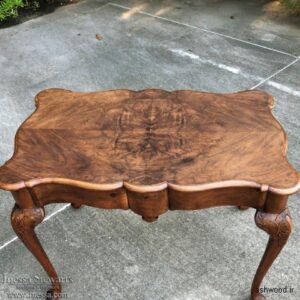 میز تحریر و کار آنتیک چوب گردو , میز چوبی نوشتن قدیمی