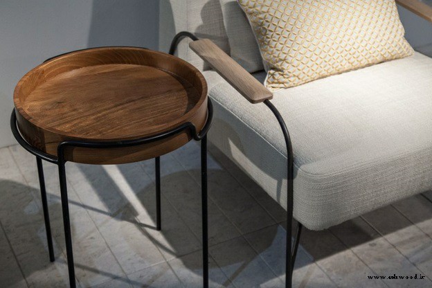 میز های کنار مبلی چوبی با طراحی سینی شکل