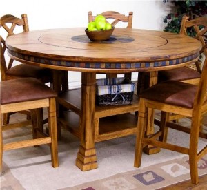 میز گرد چوبی نهارخوری