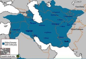 نقشه قلمرو سلجوقیان در اوج قدرت (1)