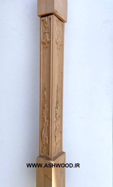 پایه نرده چوبی مستطیل بین نرده 
