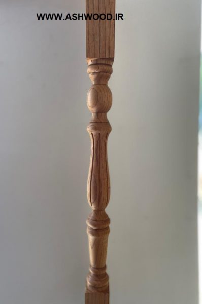 پایه نرده چوبی مدل جامی شیار دار چوب بلوط