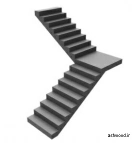 انواع پله , پلکان چوبی