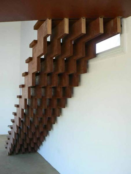پله چوبی کف پله سه لایی