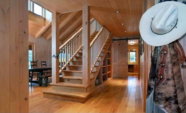 ایده پله دوبلکس با کف و دست انداز چوبی, نصب پله گرد چوبی