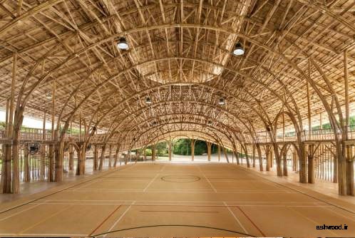 سالن ورزشی بامبو برای مدرسه بین المللی پانیادن .