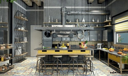 طراحی مدرن آشپزخانه سه بعدی 