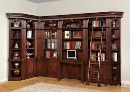 کتابخانه چوبی گوشه