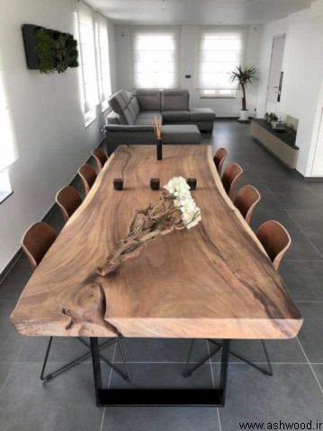 میز ناهار خوری اسلب چوب