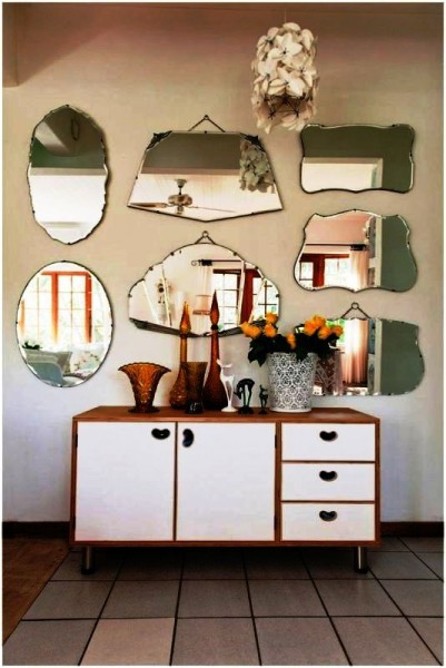 کنسول چوبی مدرن ، دیوار آینه
