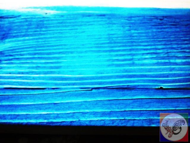رنگ آبی موج نمای بر روی چوب کاج روسی سندبلاست , گالری عکس های جالب دکوراسیون چوبی و زیبا , دکوراسیون سنتی رنگ آبی