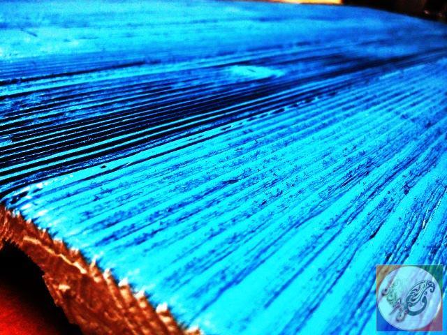 رنگ آبی موج نمای بر روی چوب کاج روسی سندبلاست , گالری عکس های جالب دکوراسیون چوبی و زیبا , دکوراسیون سنتی رنگ آبی